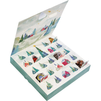 Caixa Cartão Calendário Advento Floresta Natal c/ 24 janelas picotadas 36x36x6cm - Image 2