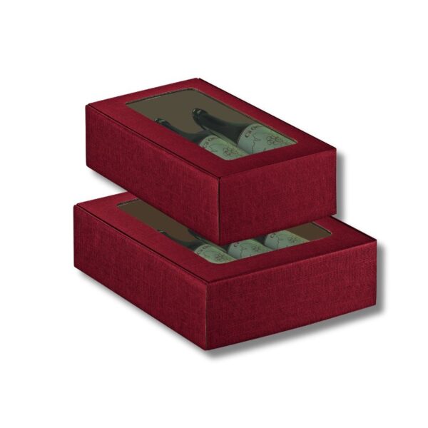 Caixa Cartao Bordeaux 3 Garrafas c/ janela 340x280x90mm - Image 1